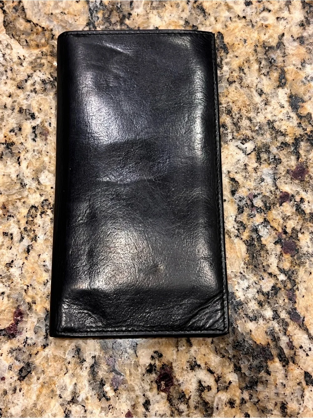 Coach Black Vintage Leather Checkbook Cover Wallet Organizer Men Travel Luxury